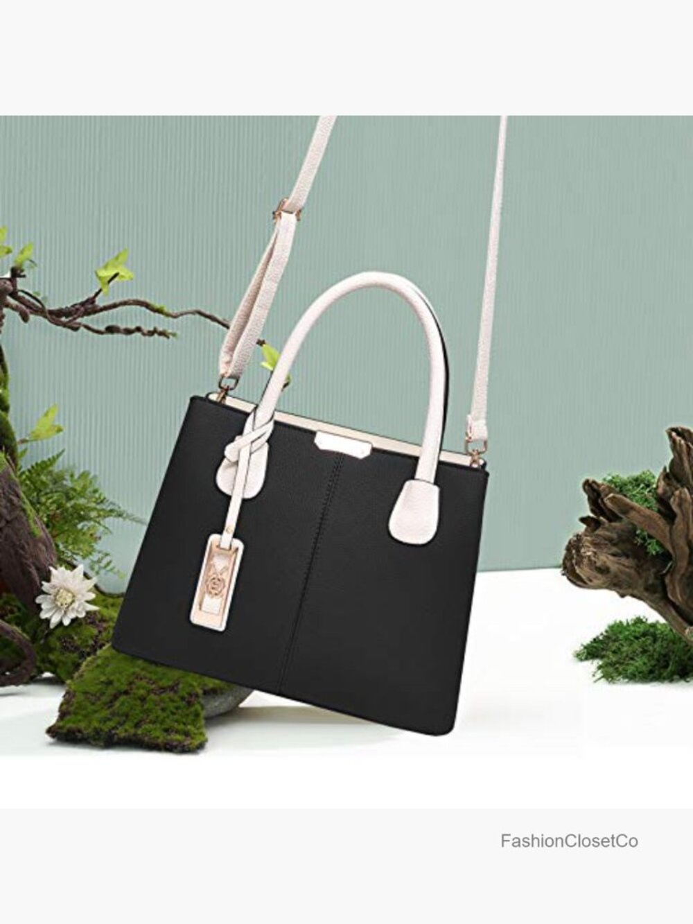 PU Leather Top Handle Satchel Shoulder Tote Crossbody Bag - Picture 2 of 7